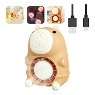 Ventilador Portátil Tipo Capibara Con Luz Ventilador Portátil Tipo Capibara Con Luz