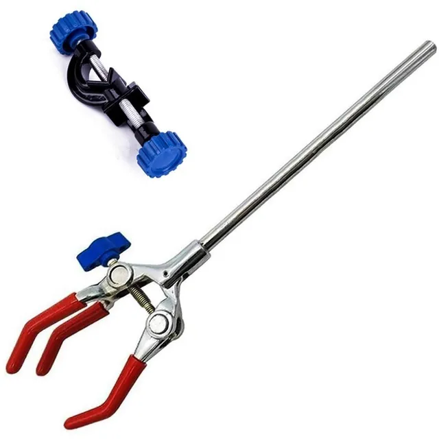 Pinza De Laboratorio 3 Dedos Con Nuez Doble Fija