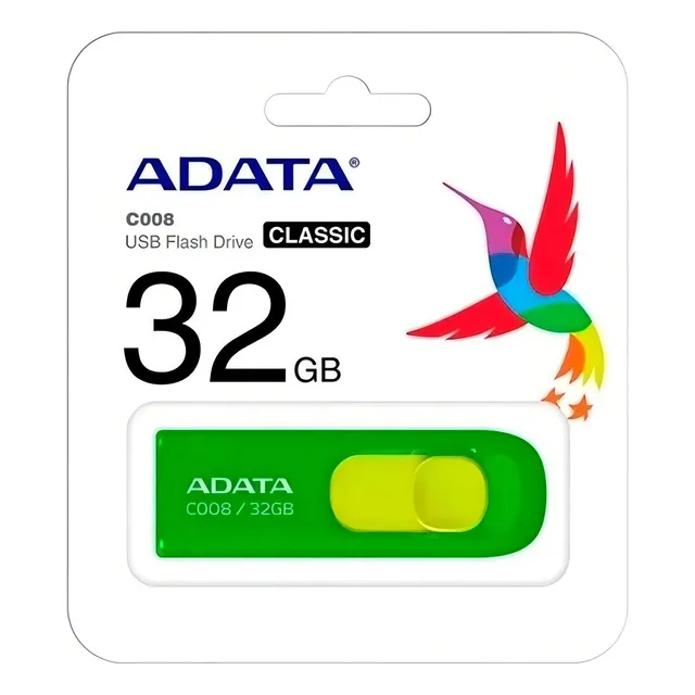 Pendrive Adata Classic C008 AC008-32G-RKD 32GB 2.0 Liso verde