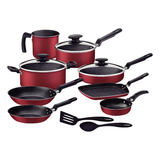 Bateria De Cocina Tranmontina Vermelho 13 Piezas