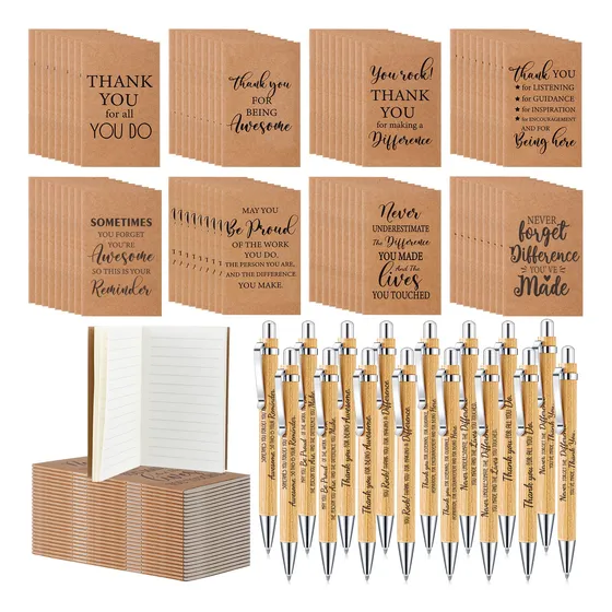 Qilery 72 Cuaderno Agradecimiento Papel Kraft Para Compañero