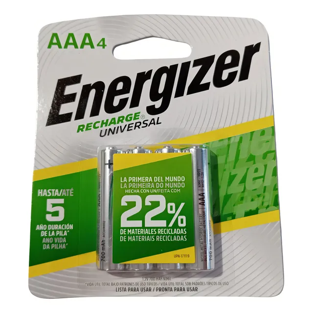 Pila Energizer Recharge Universal Aaa X 4und