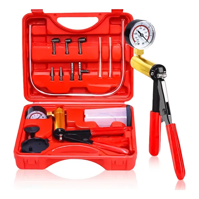 Teste Bomba Pressão Vácuo Carro Profissional Auto 17 Pcs Red