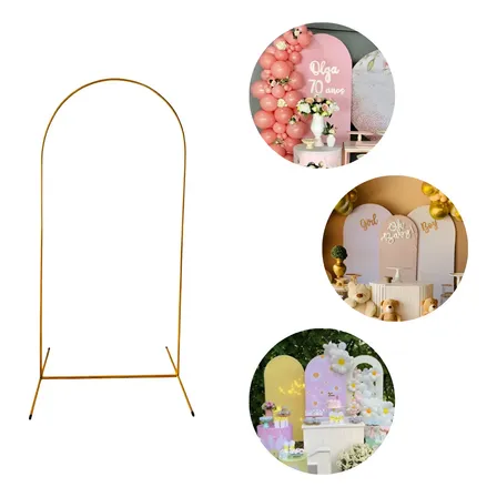 Suporte Arco Romano Desmontável Painel Picolé Decoração Dourado