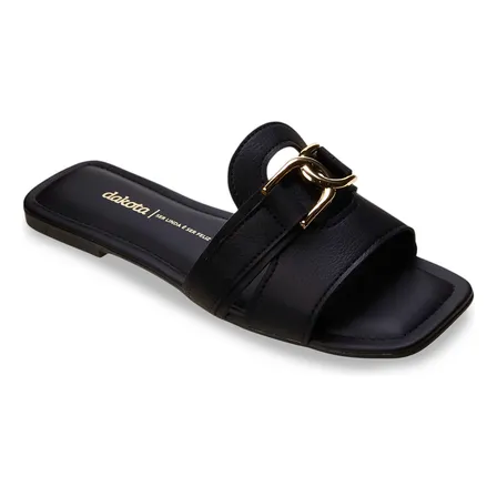 Sandália Slide Feminina Y9182 Cabedal Em Sintético Dakota