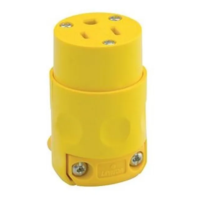 Enchufe Aereo 20a 250v Tuerto Chino Pvc Amarillo Leviton
