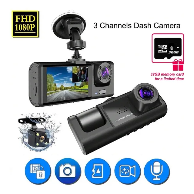 Camara Video Parabrisas Dvr Hd Auto Dash Cam Mem 32gb Wi-fi