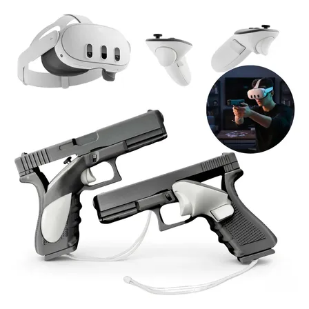 Arma Gun Pistola Suporte Compativel Com Vr Meta Quest 3 Preto