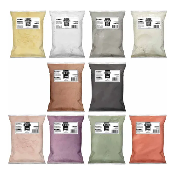 Kit 10 Argilas Varias Cores (200g Cada)
