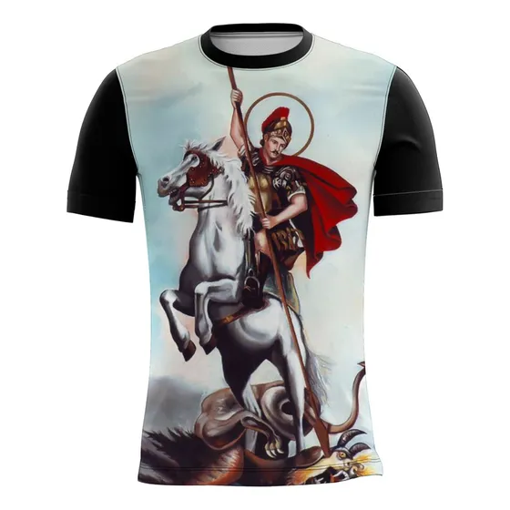 Camiseta Camisa Igreja Catolica São Jorge Personalizada 16