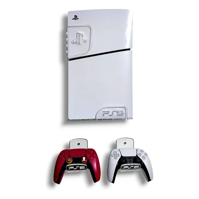 Soporte Repisa Base Pared Ps5 + 2 Sop. Control Dualsense 