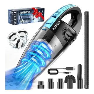 Aspiradora Inalámbrica De Mano Portátil Kozfule Con 3 Filtros Lavables 240w 60000rpm 12000pa 6 En 1 6000mah Para Hogar Y Auto Y Oficina Aspiradora De Mano Azul