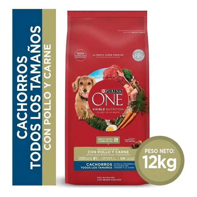 Alimento Seco Perro Purina® One® Cachorro Pollo Y Carne 12kg
