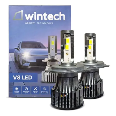 Lâmpada Super Led V8 H11 15000 Lumens Wintech 80w Par H11 Branco 6500k