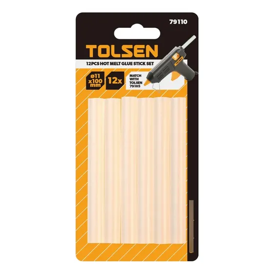 Set De Barras De Silicon Caliente Grueso 12 Pzas Tolsen