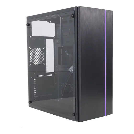 Gabinete Gamer Rgb Haxly E910 Usb 3.0 Vidrio Templado Atx Color Negro