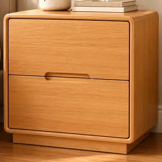 MEMBER'S MARKMesa De Cabeceira Em Madeira Design Moderno Quarto 2 Gavetas Fosco