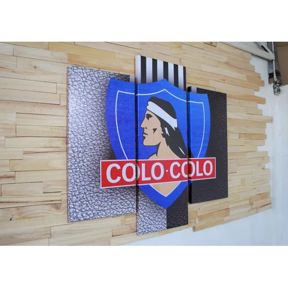 Cuadro Triptico 90x80cm Colo Colo. Bastidor De Madera