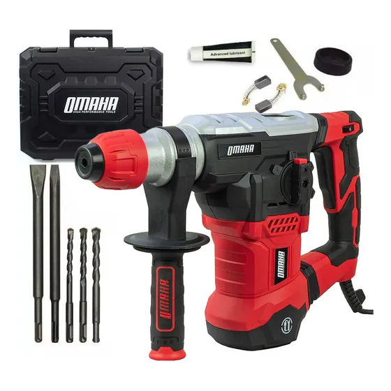 Rotomartillo Electroneumático Omaha Rm-32plus Rojo Frecuencia De 50hz Con 1.5kw De Potencia