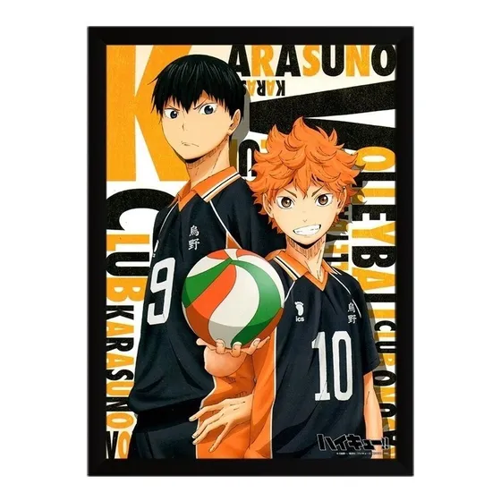 Quadro Anime Haikyuu!! - A5 C/ Moldura E Vidro