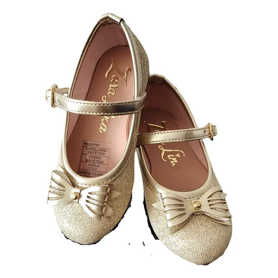 Zapatos Baletas Blancos Dorados Plateados Elegantes Bautizo