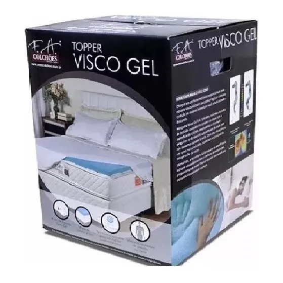 Pillow 2 Plazas Topper Viscogel Sobre Colchon Memoria 7 Cm 