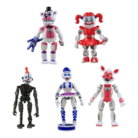 Set 5 Figuras Articuladas Fnaf Sister Location 12-15 Cm