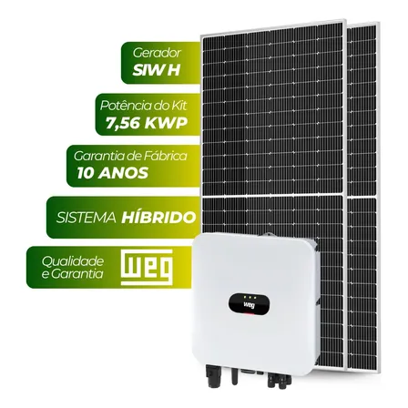 Kit Gerador Solar Híbrido Weg 7,56kwp Inversor Siw300h 6