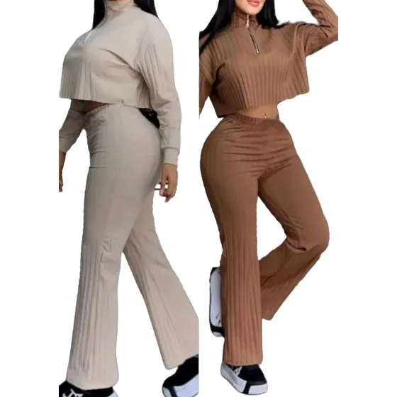 Conjunto Casual Para Dama, Palazzo Bota Ancha