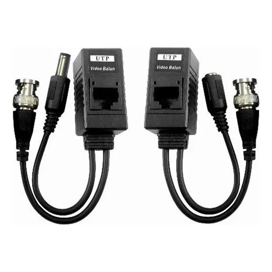 Video Balun Cctv Dc Bnc Via Cable De Red Utp Rj45