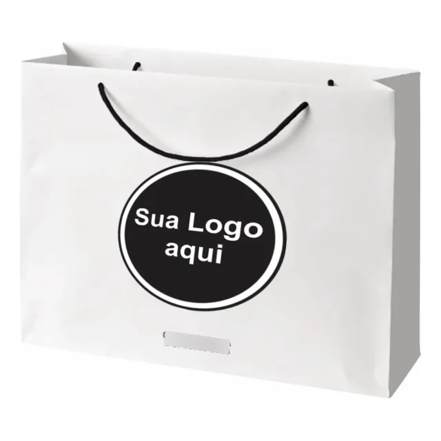 Sacola De Papel Personalizada Pp 14x14x8cm 100unid