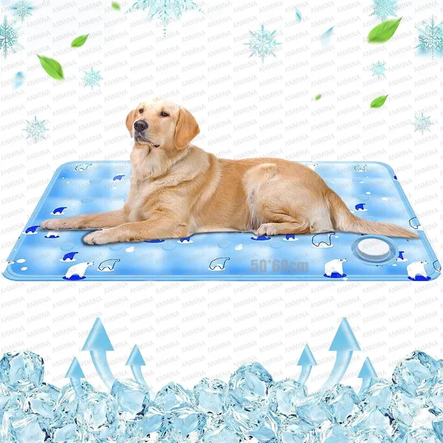 60x50cm Tapete Refrescante Para Perros Cama Para Perro Grande Mascotas Artículos De Enfriamiento Con Esponja Para Mascotas En Verano Colchonetas De Hielo Para Mascotas