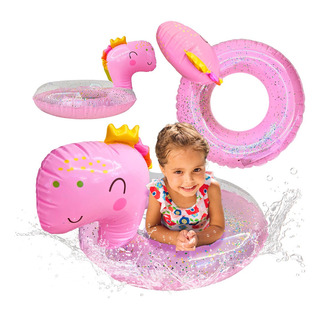 Salvavidas Inflable Infantil Dinosaurio Rosa Flotador Niñas Salvavidas Inflable Infantil Dinosaurio Rosa Flotador Niñas