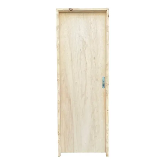 Porta Amescla Lisa Montada Interna Batente 9cm E Fechadura