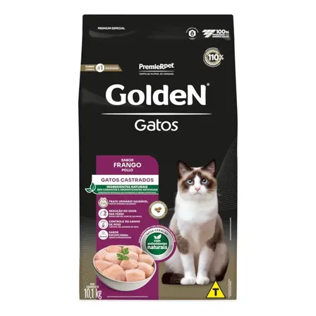 Ração Golden P/ Gato Castrado Adulto Sabor Frango 10,1kg