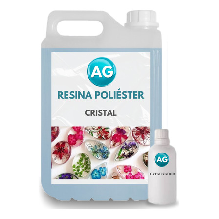 Resina Cristal 5kg Transparente Ortoftálica Com Catalizador Resina Cristal 5kg Transparente Ortoftálica Com Catalizador