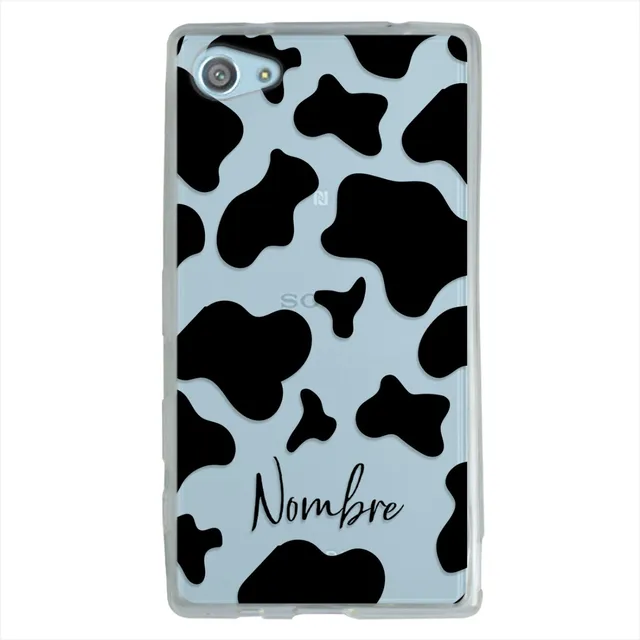 Funda Sony Xperia Animal Print Vaca Con Tu Nombre