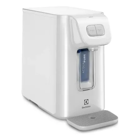 Purificador de Água Gelada Fria e Natural Motor Compressor reservatório de 1,7L total Alerta troca de Filtro refil 6 meses ou 3000l Electrolux Branco PC01B