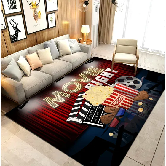 Alfombra Cine Casa Arte Vintage Moderna Suave Antideslizante