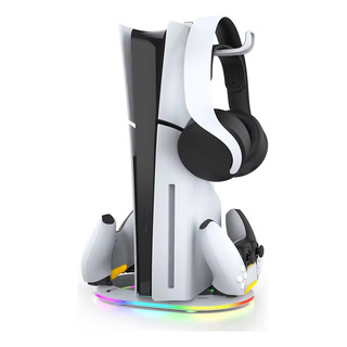Base Cargador Station Whit Luz Rgb Para Ps5 Console/ps5 Slim Base Cargador Station Whit Luz Rgb Para Ps5 Console/ps5 Slim