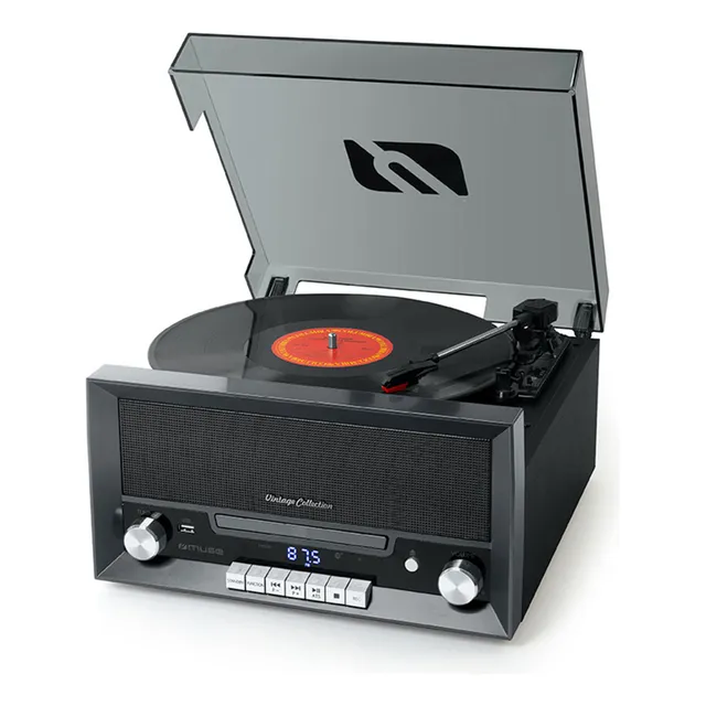Tocadiscos Bluetooth Muse Mt110ds Con Radio Fm Y Cd