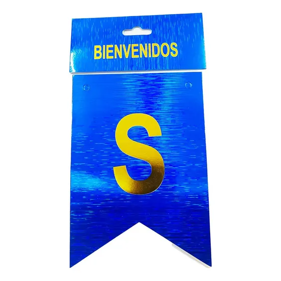 Guirnalda Feston Letrero Bienvenidos 2 Metros  Azul 