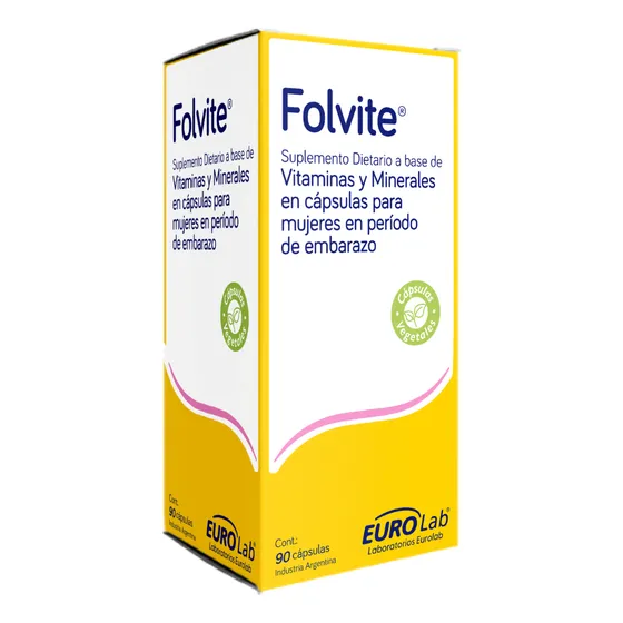 Ácido Fólico Activo 90 Caps Eurolab Folvite