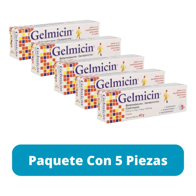 Gelmicin Infecciones De La Piel Alergias Crema 40 G 5 Pack