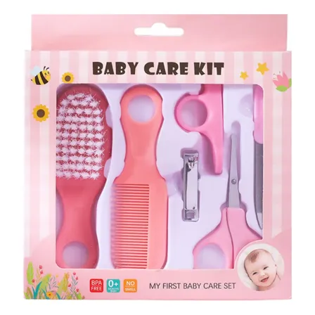 Kit Ó Set De Cuidado E Higiene Para Bebe En Rosa Y Celeste