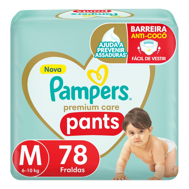 Fralda Pampers Premium Care Pants Tamanho M 78 Unidades Fralda Pampers Premium Care Pants Tamanho M 78 Unidades