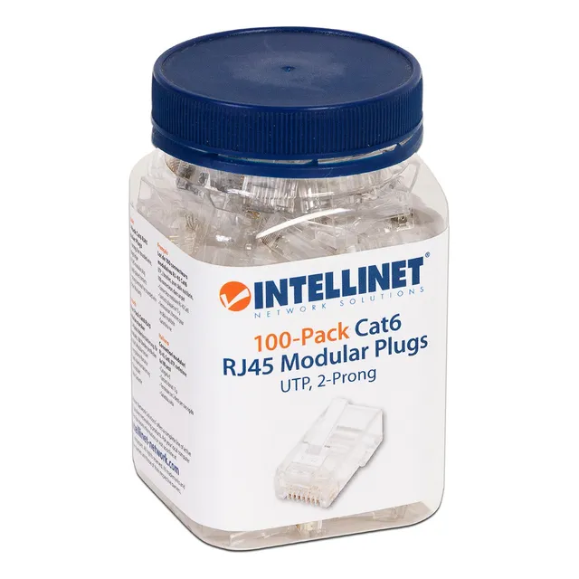 Conector Intellinet Rj45 Cat 6 Bote Con 100 Piezas 502344