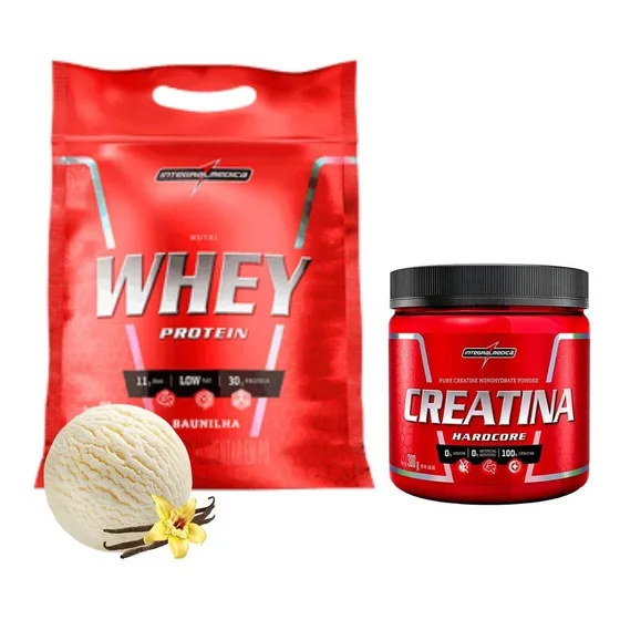 Kit Nutri Whey 907g + Creatina 300g Integral Médica