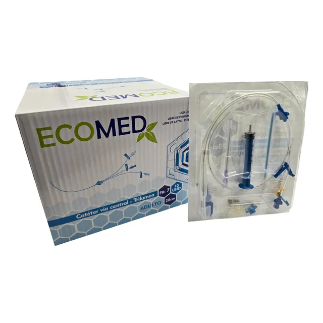 Cateter Via Central Trilumen 7 Fr X 20 Cm. Unidad