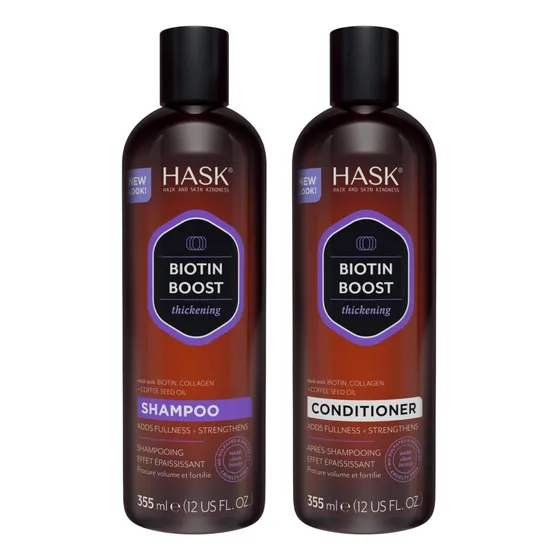 Hask Biotin Boost Champú Y Acondicionador Set Espesante Para